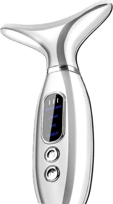 Immagine prodotto di INF Massaggiatore vibrante riscaldato per collo e viso, USB ricaricabile D'argento