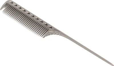 Image de Salon Rattenschwanz Peigne à cheveux pour hommes et femmes Coiffure Professionnel Coiffeur Peigne en aluminium métallique Argent