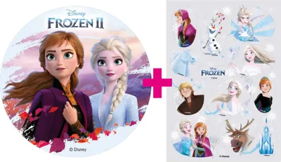 Produktbild von 2er Set Frozen Tortenaufleger & 14,8x21cm Tortenaufleger