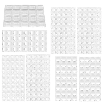 Image de Butées en caoutchouc, 316 pièces, butées élastiques, transparentes, autocollantes, picots en caoutchouc pour vitres, amortisseurs pour portes, armoires, meubles (8 tailles)