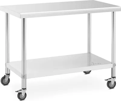 Produktbild von Expondo Royal Catering Edelstahltisch mit Rollen - PREMIUM - 60 x 120 cm - 158 kg -