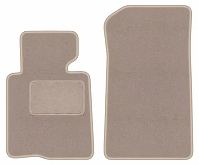 Produktbild von Velours-Fußmatten Vorne für BMW 3 E46 2000-2007 (Cabrio) – 2-tlg, Beige, passgenau – Wielganizator LUX