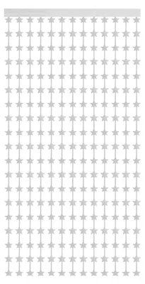 Sternengirlande Silber 2m x 1m, glitzernde Deko, Folie, Fransen