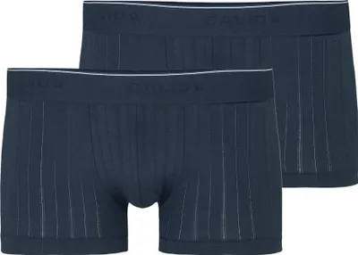 Produktbild von CALIDA Herren Boxershorts 2er Pack - Pure & Style, Elastikbund, einfarbig Dunkelblau XL (56)