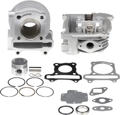 Imagen del producto de Conjunto de cilindro + culata de 50cc, con 39mm de longitud, válvulas de 69,5mm, sin sistema SLS, compatible con motores GY6, Kymco 139QMB, 139QMA (4 tiempos)