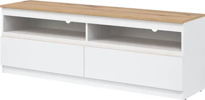 Obrázek produktu pro TV skříňka REMI RM01 TV skříňka 150,5x52x37 cm Lowboard White/Evoke oak