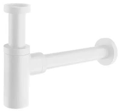Produktbild von Waschbecken-Siphon 5/4", Abfluss 32 mm, rund, weiss matt