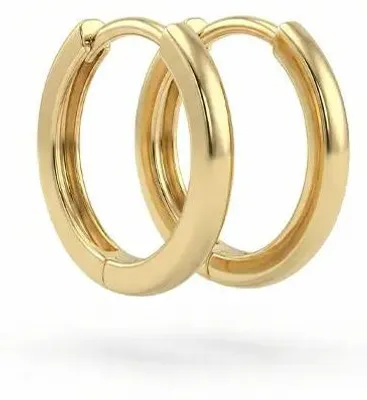 Produktbild von 375 Echtgold Creolen Damen glatt klassisch elegant
