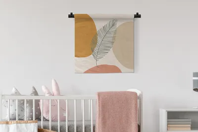 Produktbild von MuchoWow® Wandteppich Wandbehang Feder - Pastell - Sommer 60x60 cm Tapisserie Dekoration Wandtuch - Dekorationen - Wand Decke