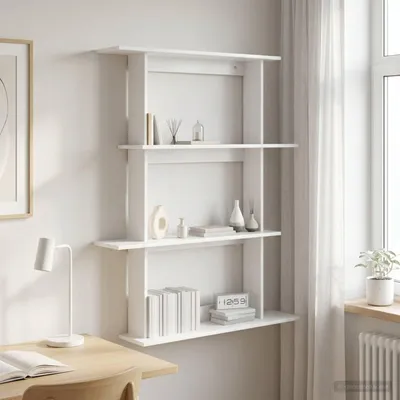 Immagine prodotto di Maison Exclusive - Scaffale a parete bianco, 100 x 20 x 126 cm, realizzato in materiale composito di legno