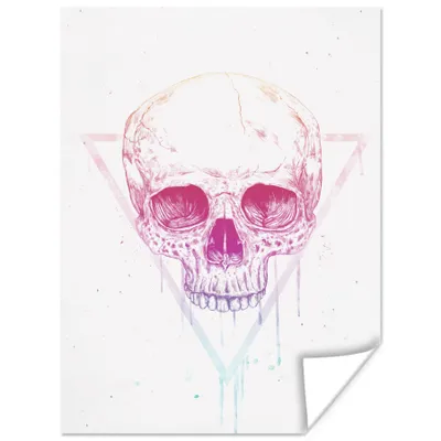 Produktbild von MuchoWow® Poster Dreieck - Totenkopf - Rosa - Tropfen 120x160 cm - Wandbilder