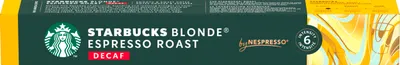 Zdjęcie produktu dla Starbucks Blonde Espresso Roast Decaf by Nespresso 10 kapsułek 55g
