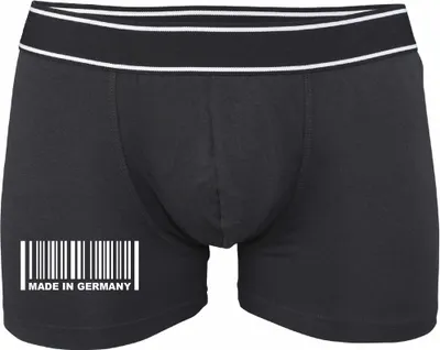 Produktbild von Boxershorts - Mann - Boxer-0044-man-black-v-XXL - schwarz - XXL - vorn -  Germany Barcode - lustiges Motiv - Spruch - Unterwäsche - Unterhose - Freizeit - lustig