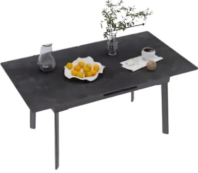Zdjęcie produktu dla Stół do jadalni Zenia - 4 do 8 osób - Czarny - Rozkładany - 130-160 cm - Prostokątny