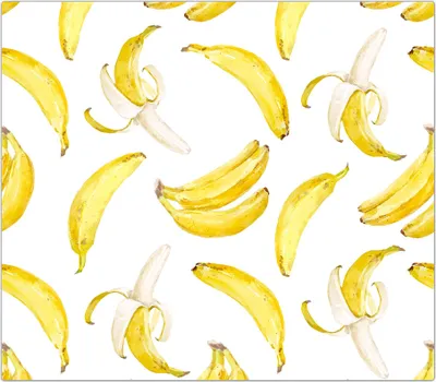 Produktbild von Spritzschutz Herdabdeckplatte Schneidebrett aus Glas Aquarell Bananenmuster 1-Teilig (60x52cm)