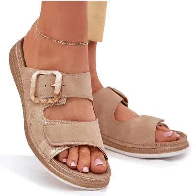 Produktbild von Damen Sandalen Mit Schnalle Und Klettverschluss Beige INBLU MK000013 36