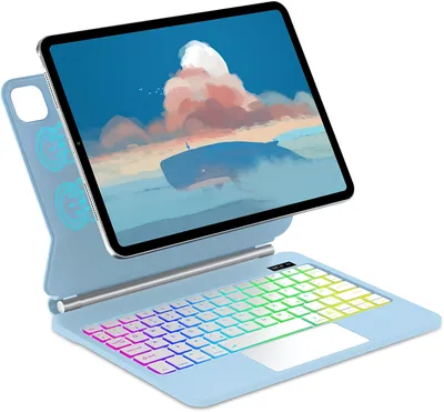 Immagine prodotto di Custodia con tastiera iPad Air 13 M2 2024 touchpad QWERTZ LED.