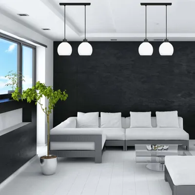 Obrázek produktu pro Černá závěsná lampa s bílým stínidlem KATARA 14-178