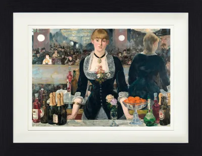 Zdjęcie produktu dla Edouard Manet Oprawiony obraz z drobnym passepartout | Sztuka ścienna | W ramie obrazu - Bar w Folies-Bergère, 1881-1882 (30 x 40 cm)