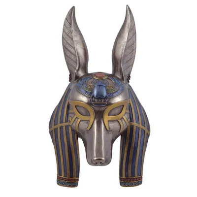 Produktbild von Bronze colorierte Anubis Wandmaske - ägyptischer Gott des Todes
