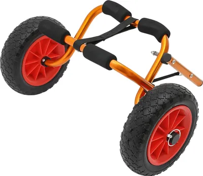 Image de Chariot pour kayak/canoë - Chariot de transport pliable - Pneus pleins enPolyuréthaneincrevables - Cadre en aluminium - Charge maximale 80 kg - 60 × 23 cm - Multicolore