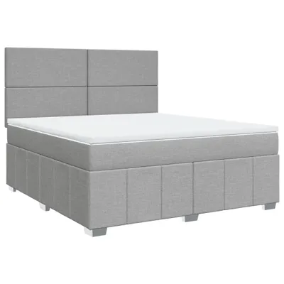 Produktbild von vidaXL Boxspringbett mit Matratze Hellgrau 180x200 cm Stoff