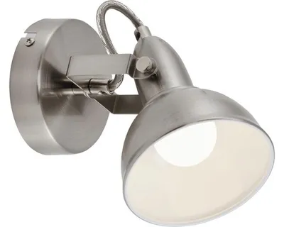 Image de Spot mural rétro pivotant et orientable 1xE14 40 W métal satiné blanc Briloner