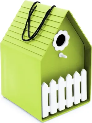 Image de 3.09 Nichoir avec clôture de jardin - ca. 24x16x15 cm - plastique maison d'oiseaux - Couleur : vert