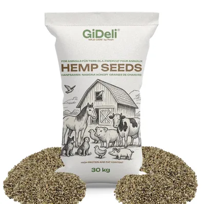 Produktbild von Hanfsamen 30kg Ungeschält Protein Vogelfutter Wildvögel Pferde Geflügel GiDeli