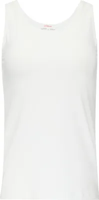 Produktbild von S. Oliver Damen Tanktop, Weiß, Größe 40, mit breiten Trägern und Rundhalsausschnitt