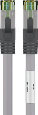 Produktbild von goobay CAT 8.1 Patchkabel S/FTP PiMF mit halogenfreiem Kabelmantel AWG 24 grau 0,25 m