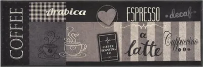 Produktbild von vidaXL Küchenteppich Waschbar Coffee Schwarz 60x180 cm Samt