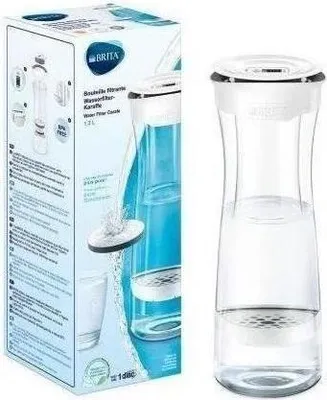 Image de Bouteille Filtrante Brita, Blanc Graphite, 1.3L, TRITAN, 1 Filtre MicroDisc Inclus
