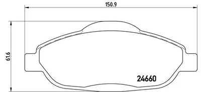Produktbild von Brembo Bremsbelagsatz, Scheibenbremse Vorderachse P 61 101