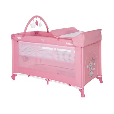 Obrázek produktu pro Cestovní postýlka a ohradka 2v1 Lorelli NOEMI PLUS ROSE VELVET UNICORN