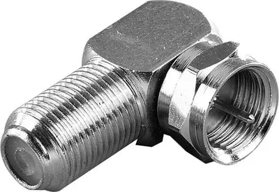 Produktbild von ViVanco™Winkeladapter F (männlich/weiblich) - Silber, F-Typ, F-Typ, F-Typ, Männlich, Weiblich, Silber