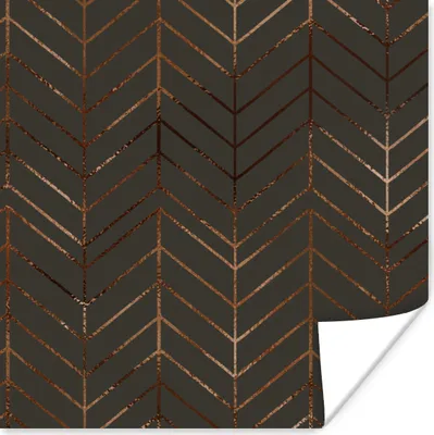 Produktbild von MuchoWow® Poster Muster - Luxus - Grün - Bronze 50x50 cm - Wohnzimmerdekoration
