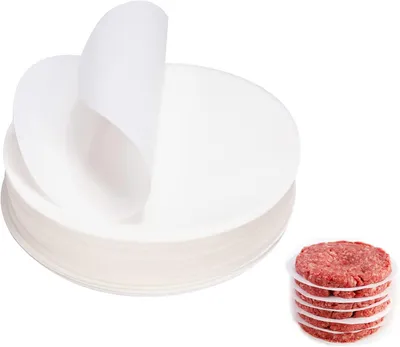 Produktbild von 1000 Blatt Burgerpapier für Burgerpressen, 11 x 11 cm großes Trennpapier für perfekt gebackene Hamburger, Cheeseburger und Burger – antihaftbeschichtetes Backpapier, Grillzubehör