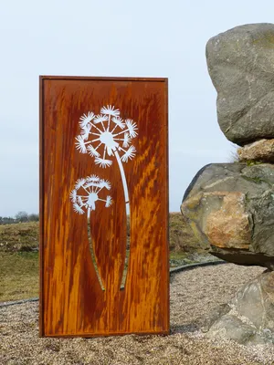 Produktbild von Badeko Parawand „Pusteblume“ in Edelrostoptik