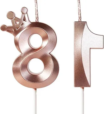 Image de Bougies roses en forme de chiffres « 18 » avec une couronne, 5 cm, pour un anniversaire