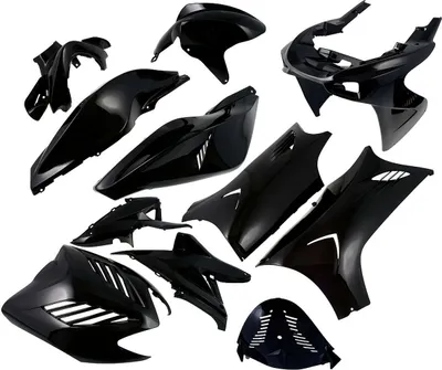 Produktbild von Verkleidungskit Verkleidung Set DMP schwarz komplett 11 Teile 50ccm 100ccm Aerox