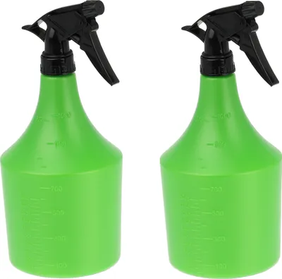 Immagine prodotto di Set di 2 spruzzatori Relaxdays, 1 l, ricaricabili, spruzzatori manuali per fiori e piante, ugello regolabile, verde/nero
