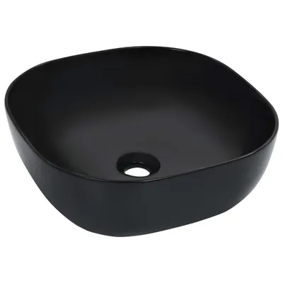 Image de vidaXL Lavabo 42,5 x 42,5 x 14,5 cm Céramique noire
