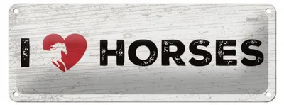 Produktbild von Blechschild Spruch 27x10 cm I love horses Schild