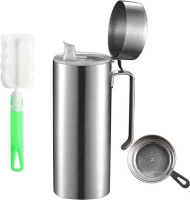 Image de Distributeur d'huile en acier inoxydable avec tamis et brosse