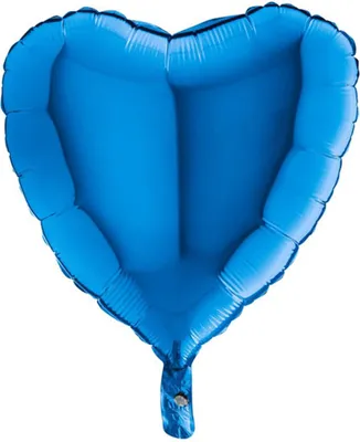 Produktbild von 18"/Ø46cm Herz Folienballon  Uni | Blau