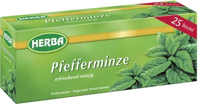 Produktbild von Herba Pfefferminze erfrischend minziger Pfefferminztee 25 Beutel 37g