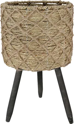 Produktbild von GILDE Seegras Korb auf Holzfüßen VE 3