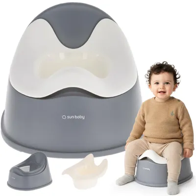 Image de Pot d'apprentissage de la propreté Pot pour enfants Toilettes pour enfants Pot pour bébé WC Pot d'apprentissage de la propreté Antidérapant blanc et gris Sun Baby