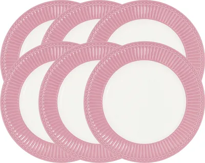 Produktbild von Greengate Alice Frühstücksteller dusty rose 23 cm Set6